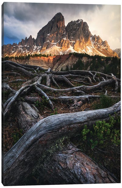 Dramatic Light At Peitlerkofel In The Dolomites Canvas Art Print - Daniel Gastager