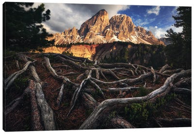 Dramatic View Of Peitlerkofel In The Dolomites Canvas Art Print - Daniel Gastager