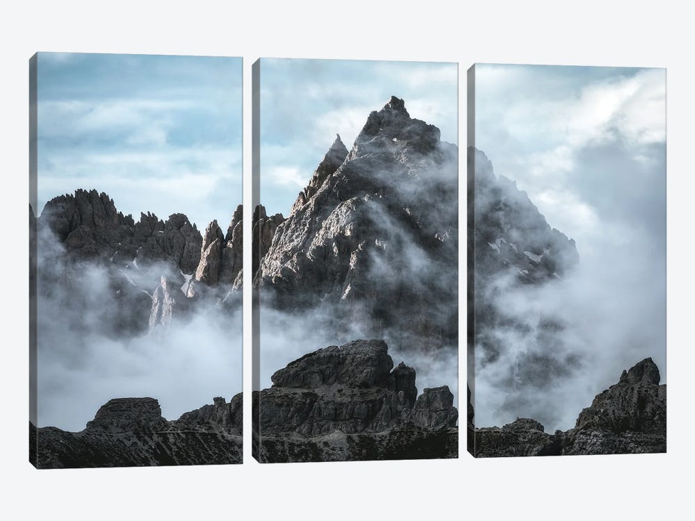 Sharp Peaks In The Clouds by Daniel Gastager 3-piece Art Print