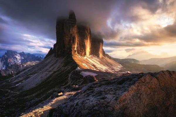 Daniel Gastager: Golden Light At Tre Cime Di Lavaredo by Daniel Gastager