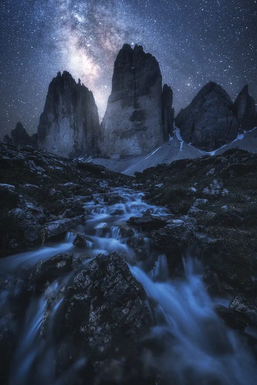The Milky Way Above Tre Cime Di Lavaredo