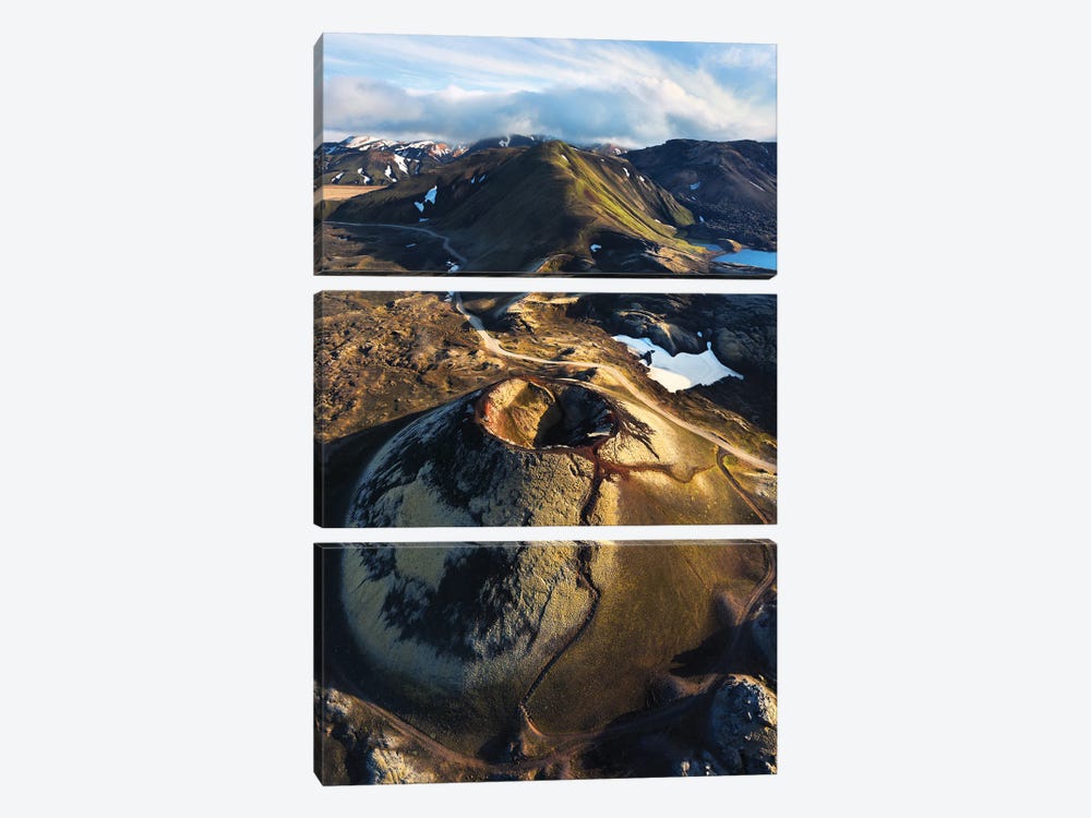 The Icelandic Highlands From Above by Daniel Gastager 3-piece Canvas Art Print