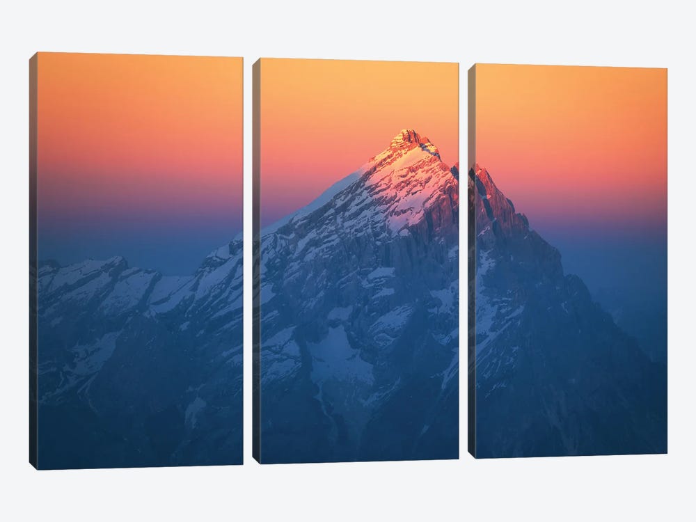 Colorful Sunset In The Dolomites by Daniel Gastager 3-piece Canvas Artwork