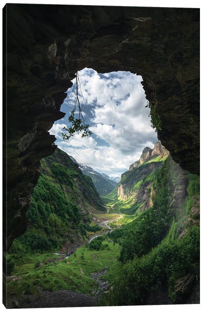 A Mysterious Alpine Cave In The French Alps Canvas Art Print - Daniel Gastager