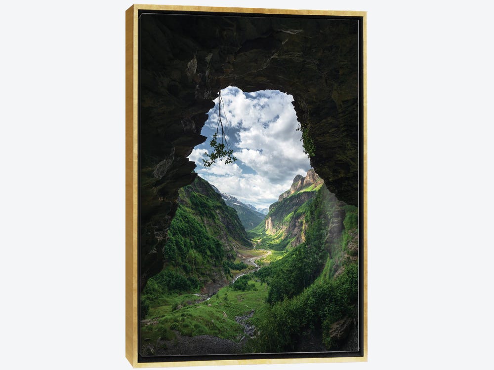 A Mysterious Alpine Cave In The Fr - Canvas Wall Art | Daniel Gastager