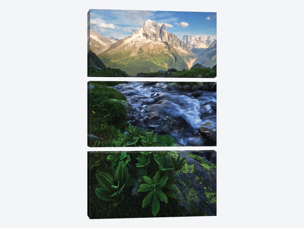 A Calm Summer Evening In The French Alps by Daniel Gastager 3-piece Canvas Art Print