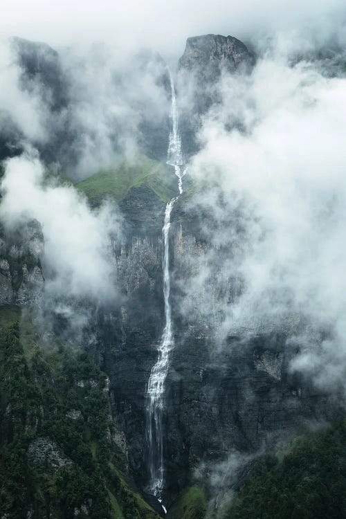 A Cloudy Mountain View In The French Alps