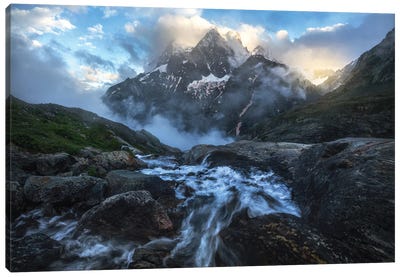 A Dramatic Mountain View In The French Alps Canvas Art Print - Daniel Gastager