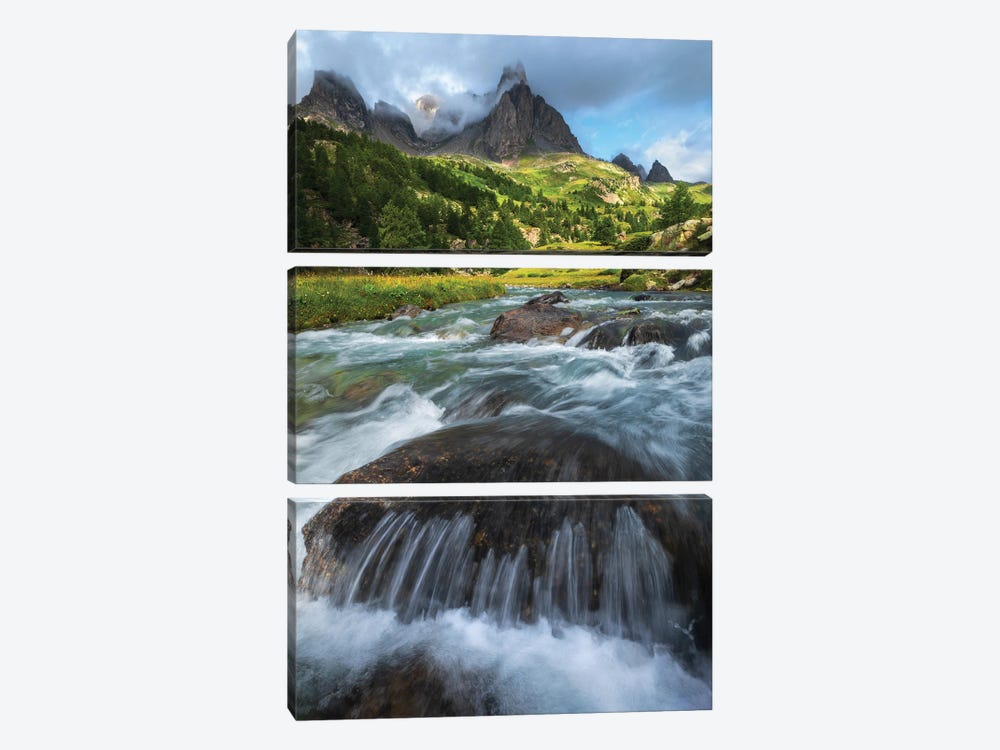 Golden Morning Light In The French Alps by Daniel Gastager 3-piece Canvas Wall Art