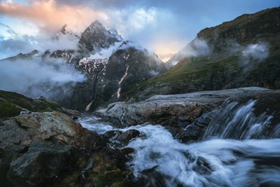 Last Light In The Dramatic Mountains Of The French Alps by Daniel Gastager canvas print