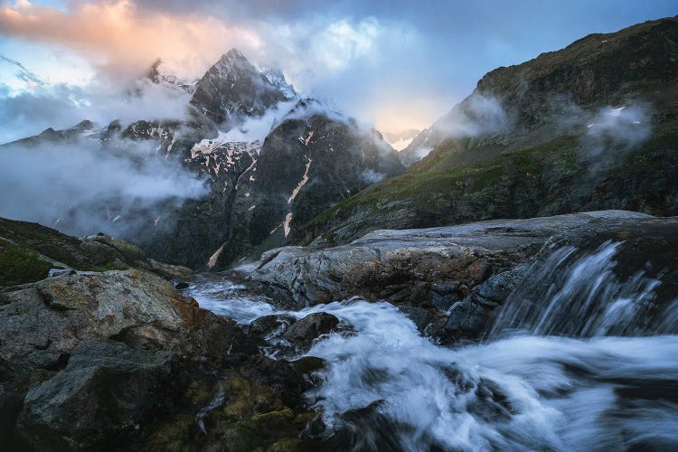 Last Light In The Dramatic Mountains Of The French Alps