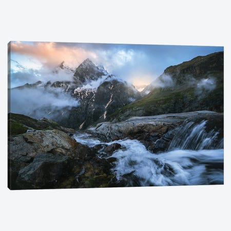 Last Light In The Dramatic Mountains Of The French Alps Canvas Print #DGG202} by Daniel Gastager Canvas Art