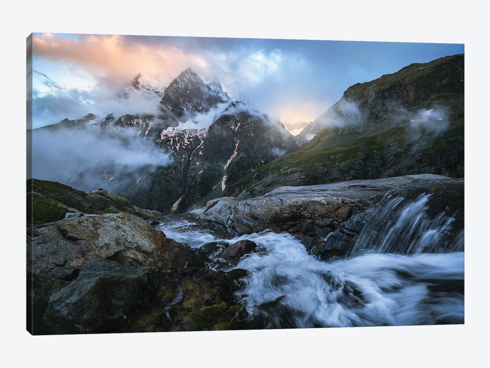 Last Light In The Dramatic Mountains Of The French Alps by Daniel Gastager 1-piece Canvas Print
