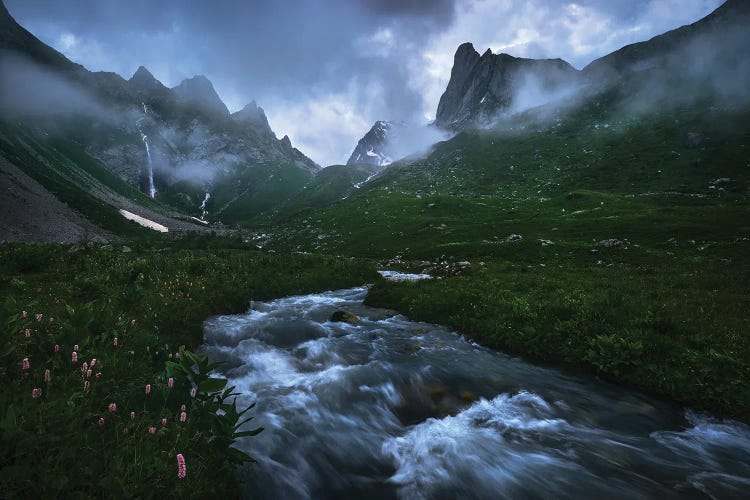 Moody Alpine Evening In The French Alps