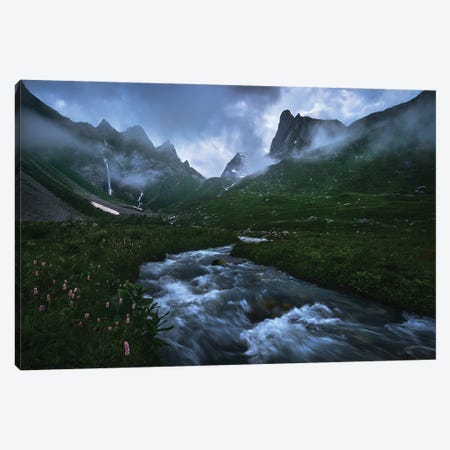 Moody Alpine Evening In The French Alps Canvas Print #DGG203} by Daniel Gastager Canvas Wall Art