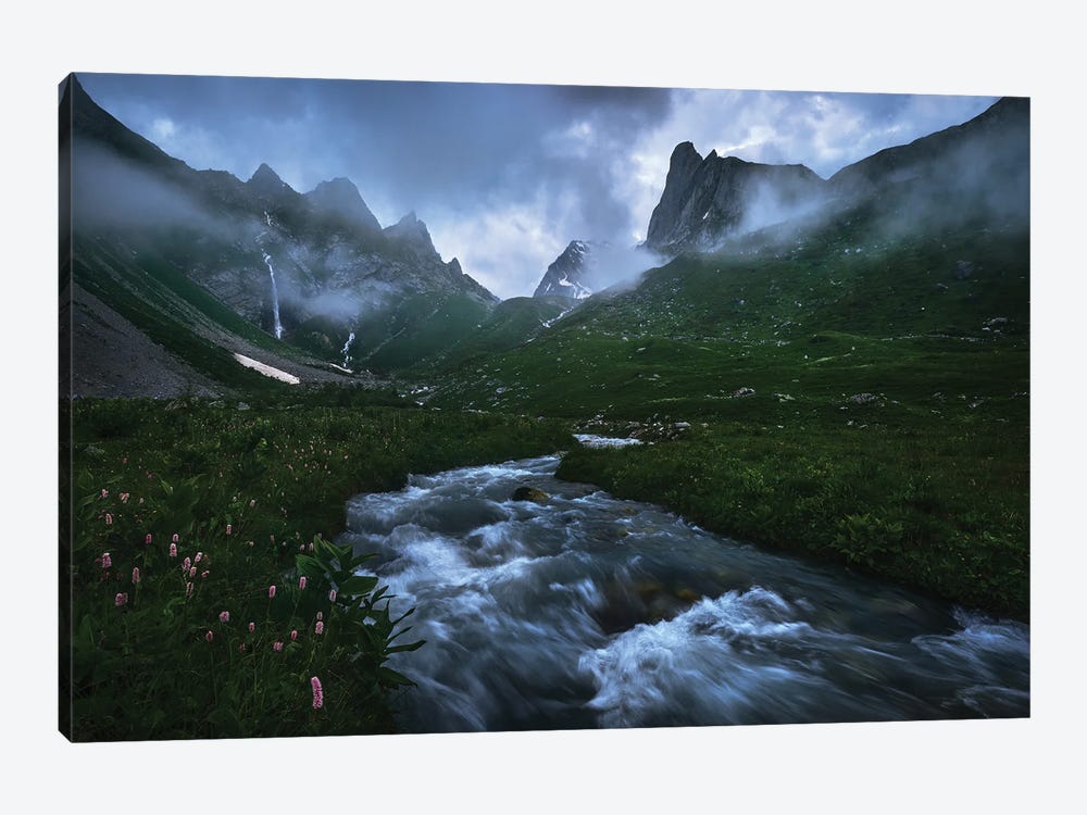 Moody Alpine Evening In The French Alps by Daniel Gastager 1-piece Canvas Wall Art