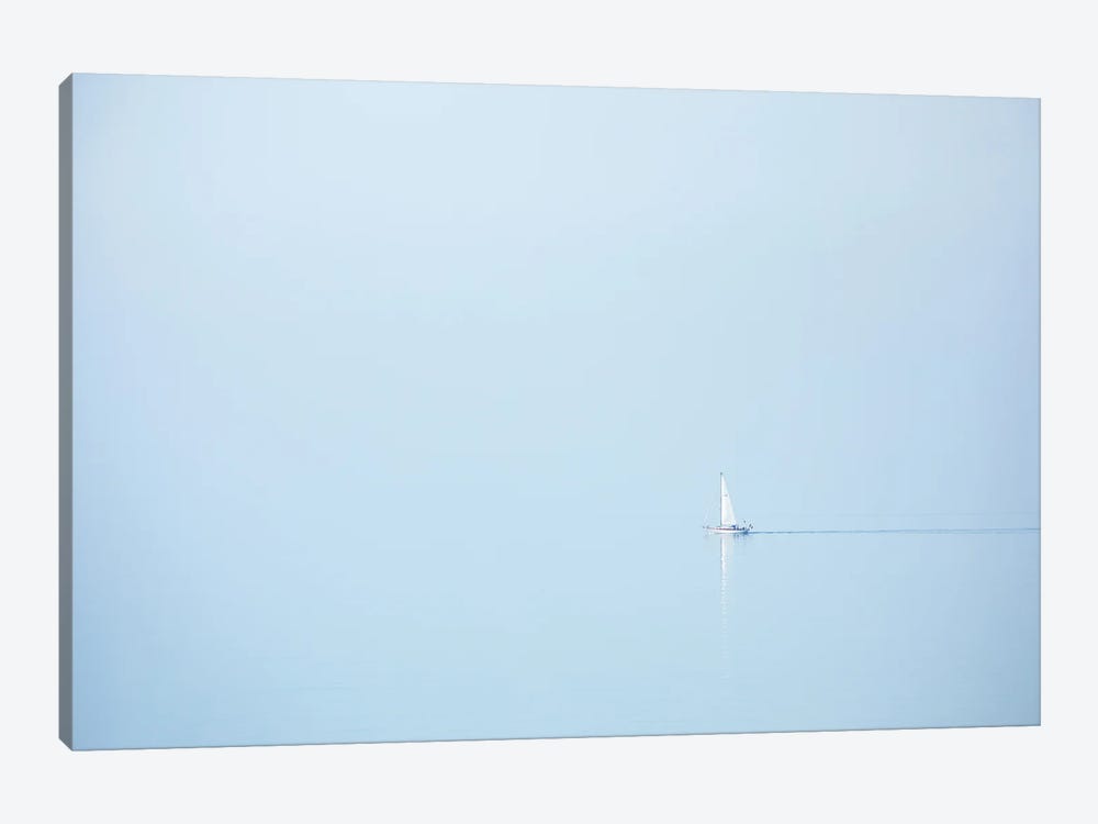 A Sailboat At The Foggy Coast Of Brittany by Daniel Gastager 1-piece Art Print