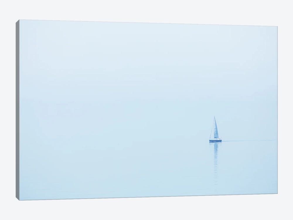 A Sailboat At The Foggy Coast In France by Daniel Gastager 1-piece Canvas Artwork