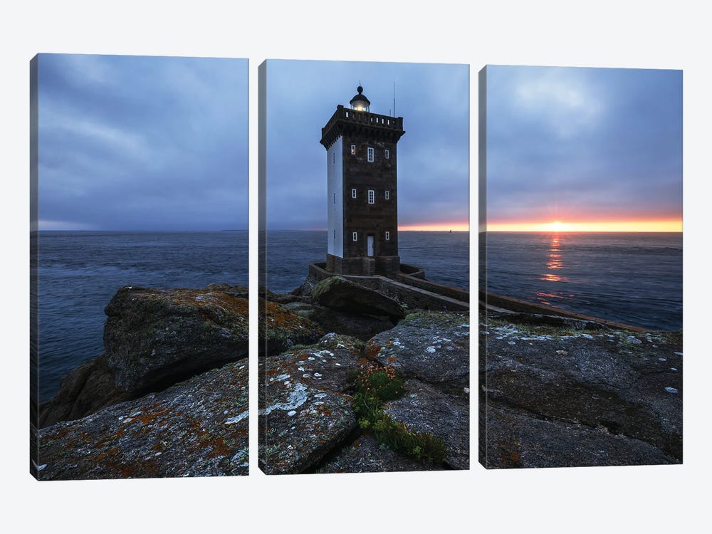 A Moody Evening At The Coast Of Brittany by Daniel Gastager 3-piece Canvas Art
