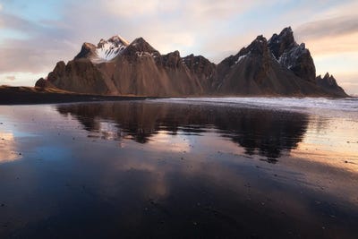 Stokksnes Beach Reflection by Daniel Gastager canvas print