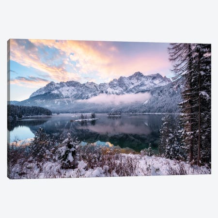 A Cold Winter Sunrise In The German Alps Canvas Print #DGG211} by Daniel Gastager Canvas Art Print