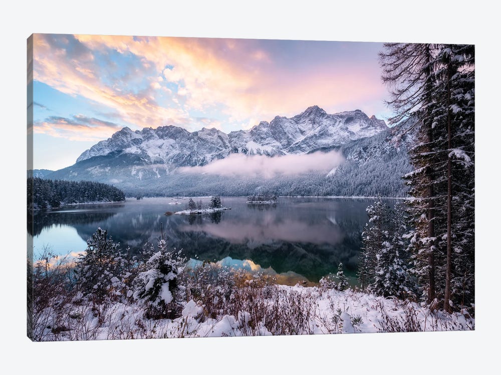 A Cold Winter Sunrise In The German Alps by Daniel Gastager 1-piece Canvas Art Print