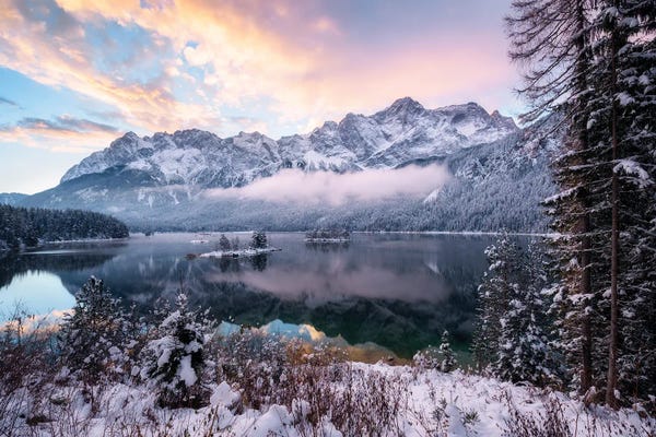 Daniel Gastager: A Cold Winter Sunrise In The German Alps by Daniel Gastager
