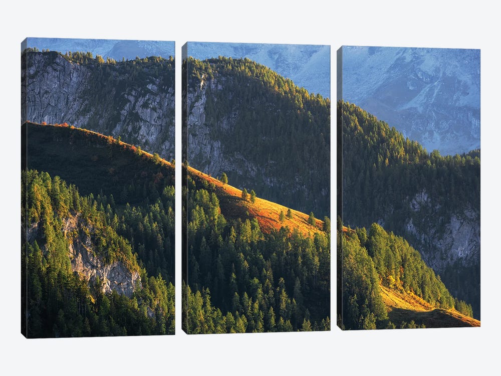 An Autumn Evening In The Bavarian Alps by Daniel Gastager 3-piece Canvas Wall Art