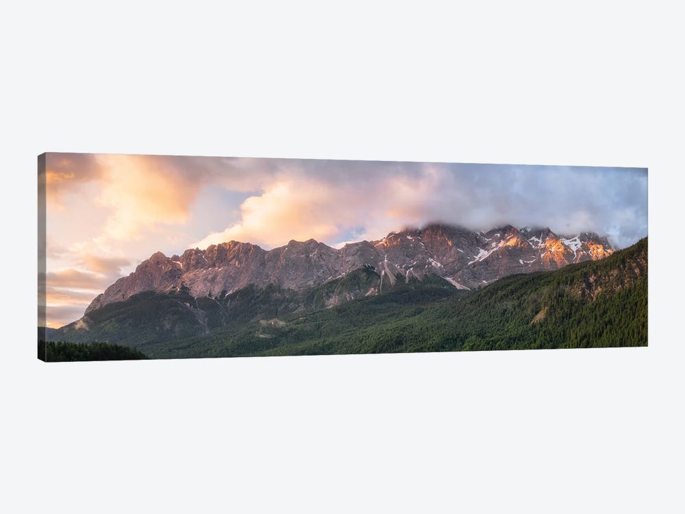 A Alpine Sunrise Panorama by Daniel Gastager 1-piece Canvas Art Print