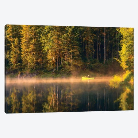 Calm Golden Morning At The Lake Canvas Print #DGG214} by Daniel Gastager Canvas Wall Art