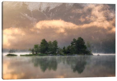 Calm Morning Reflection At The Lake Canvas Art Print - Daniel Gastager