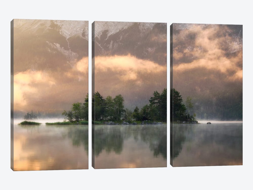 Calm Morning Reflection At The Lake by Daniel Gastager 3-piece Canvas Art Print
