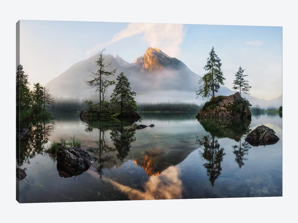 First Light At The Lake In The Alps by Daniel Gastager 1-piece Art Print
