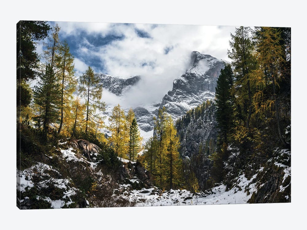 Snowy Fall Afternoon In The German Alps by Daniel Gastager 1-piece Canvas Wall Art