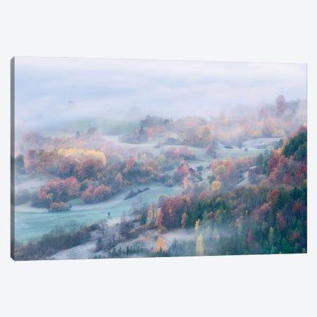 Foggy Fall Morning Canvas Print #DGG222} by Daniel Gastager Canvas Wall Art