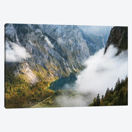 Foggy Autumn View In The German Alps Canvas Print #DGG223} by Daniel Gastager Canvas Wall Art