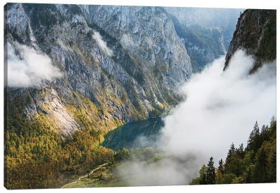 Foggy Autumn View In The German Alps Canvas Art Print - Daniel Gastager