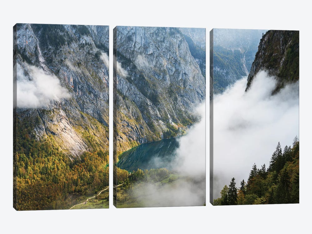 Foggy Autumn View In The German Alps by Daniel Gastager 3-piece Canvas Artwork