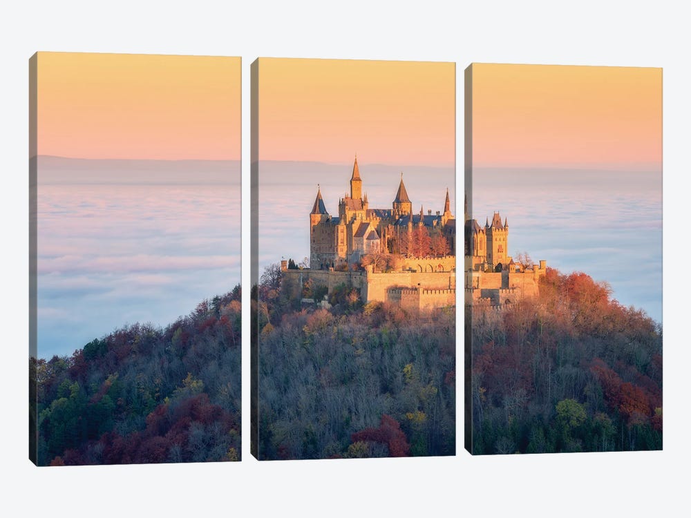 A Fairytale Castle Above The Clouds by Daniel Gastager 3-piece Canvas Print