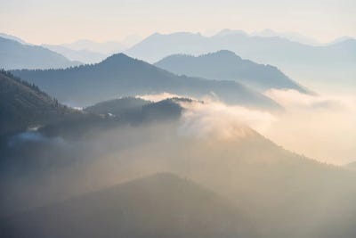 Foggy Morning In The Bavarian Alps by Daniel Gastager canvas print