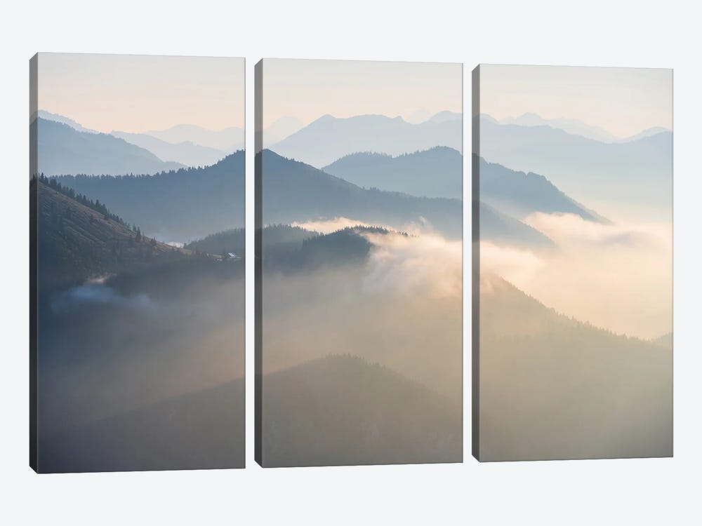 Foggy Morning In The Bavarian Alps by Daniel Gastager 3-piece Canvas Art