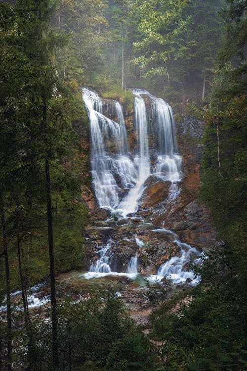 Foggy Waterfall View