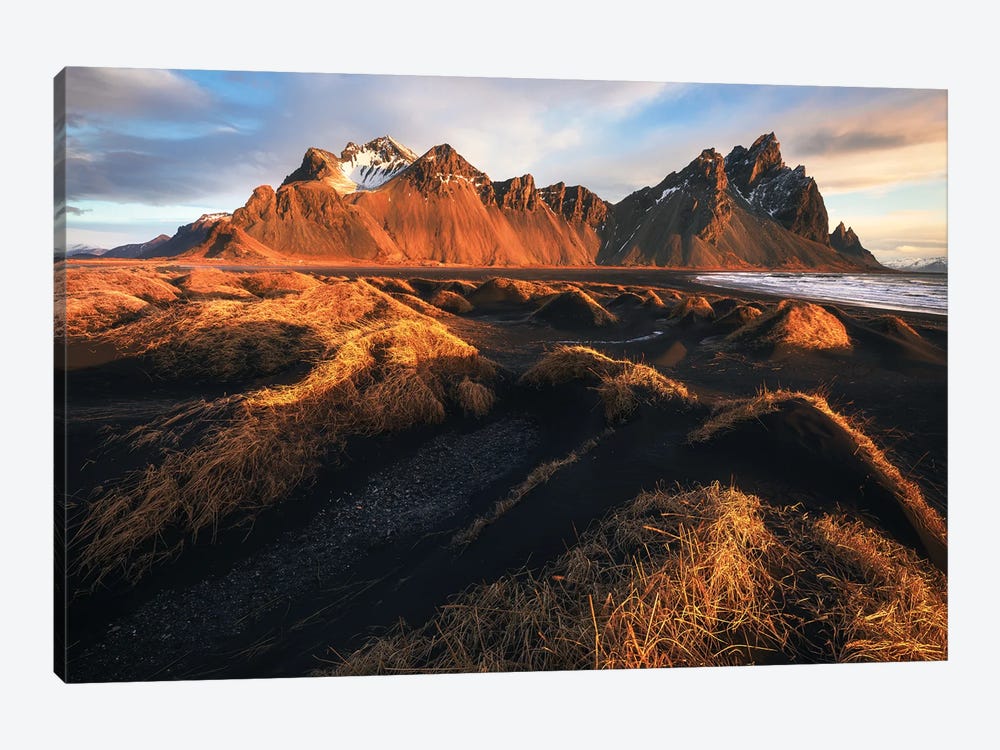 A Golden Morning At Stokksnes by Daniel Gastager 1-piece Canvas Wall Art