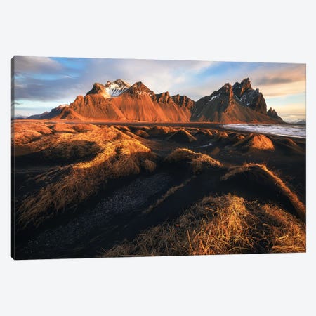A Golden Morning At Stokksnes Canvas Print #DGG22} by Daniel Gastager Canvas Print