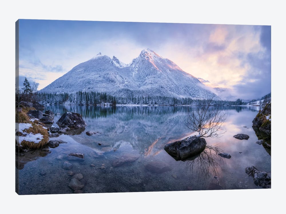 Frosty Evening At Lake Hintersee In The German Alps by Daniel Gastager 1-piece Canvas Artwork