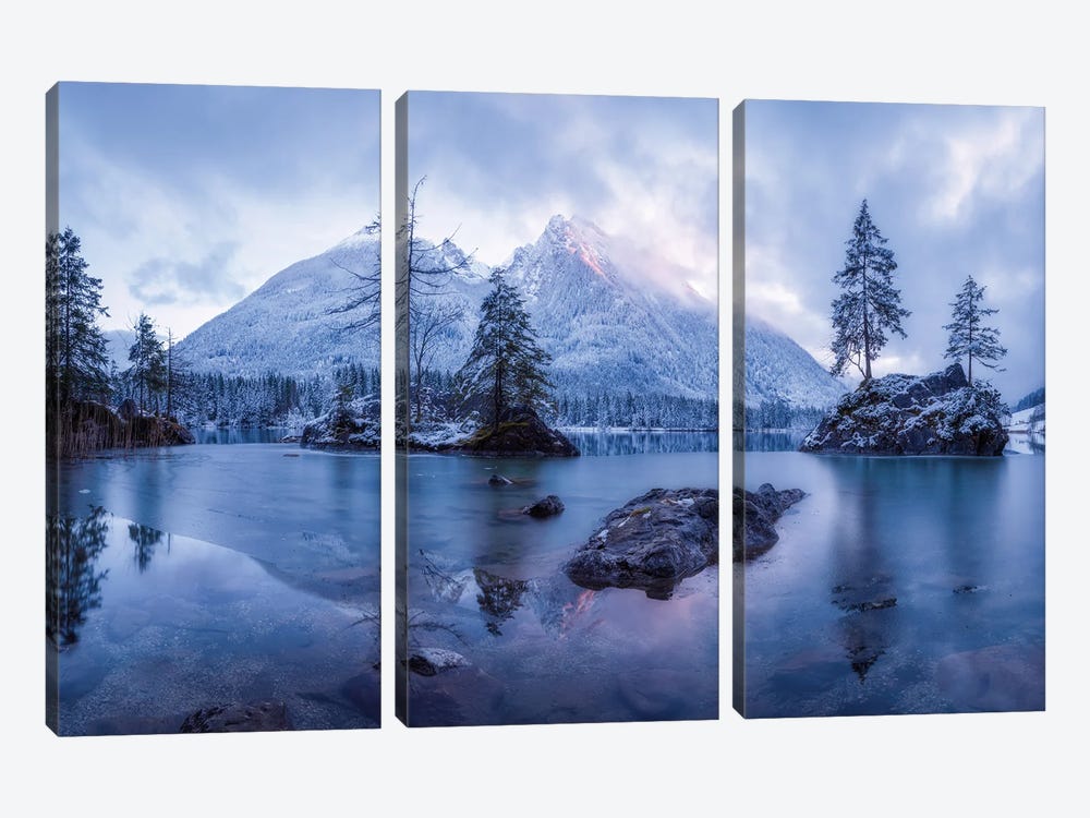 Frosty Sunset In The German Alps by Daniel Gastager 3-piece Canvas Art Print