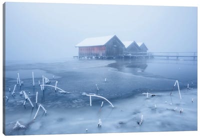 Frozen Huts Canvas Art Print - Daniel Gastager