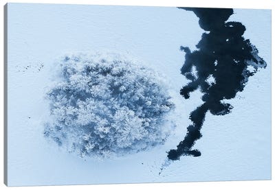 Frozen Lake From Above Canvas Art Print - Daniel Gastager