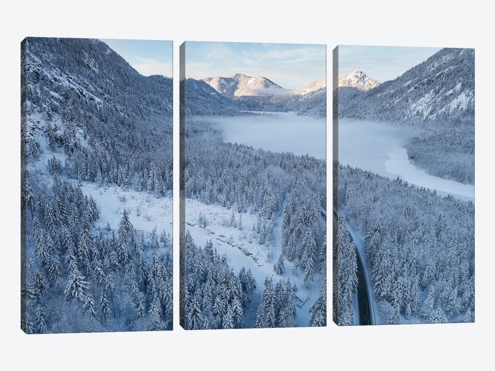 Frozen Landscape From Above by Daniel Gastager 3-piece Canvas Wall Art