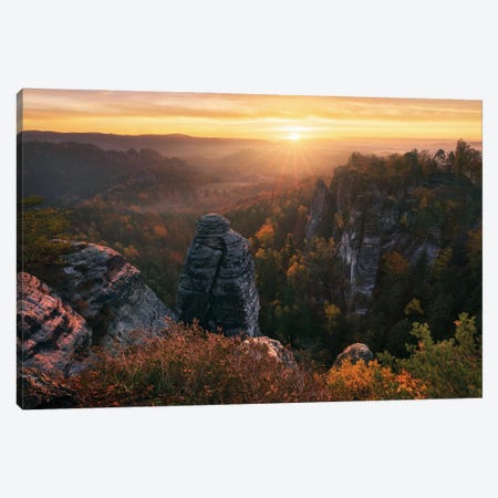Golden Fall Sunrise In Eastern Germany Canvas Print #DGG240} by Daniel Gastager Canvas Artwork
